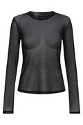Mesh Ls Glitter T-shirt | Black Diamond Dot