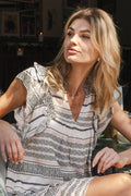 Jayla Stitch Print Top | Naturfärgad