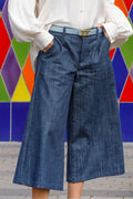 Box Culotte Byxor | Marinblå Denim