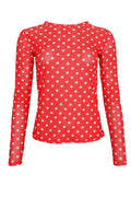Annie Mesh Blus | Rödprickig