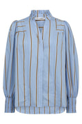 Amora Stripe V-Shirt 35917 | Ljusblå