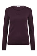 Mormor Broderad Längd T-shirt 33180 | Plommon