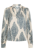 Rosslyn Paisley Drop Blus | Creme | Bluse från Neo Noir