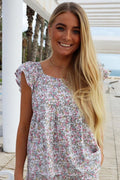 Gina Top | Romantisk blomma