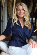 Tiki Ss Twist Blus | Midnattsblå