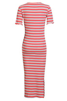 Natalia Ss Dress | Creme Orange Blue Stripe | Kjole fra Liberté