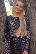 Alma Ls Topp (Fleece) | Mörkbrun Lux Leo