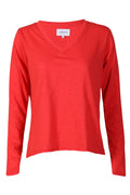 Ulla Ls V-ringad T-shirt | Röd