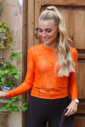 Rosa Ls Spetsblus | Mandarin
