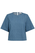 Prism Denim Ss Blus 35777 | Denimblå