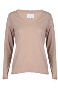 Ulla Ls V-ringad T-shirt | Sand