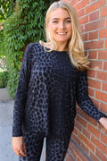 Alma Ls Topp (Fleece) | Mörkgrå Leo