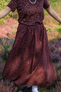 Abbie Leo Kjol | Vinröd Leopard