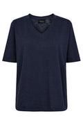 Ulla Ss V-ringad T-shirt | Marinblå
