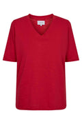 Ulla Ss V-ringad T-shirt | Röd
