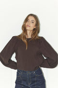 Shina Pintuck Blus 35921 | Mörkbrun