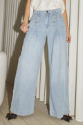 Cindy Eyelet Wide Jeans 31529 | Fade Denim
