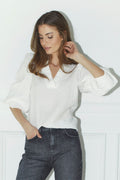 Shina V-Blus 35922 | Off White