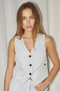 Lisa Linen Tailor Väst 30306 | Ljusblå