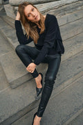 Lucille Stretchiga Läderleggings | Svart