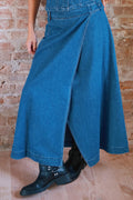 Nina Wrap Denim Kjol | Blå