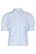Frannie Stripe Shirt | Vitljusblå