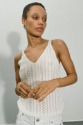Cressida Melange Stickad Topp | Ecru