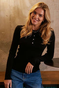 Panama Stickad Blus | Svart