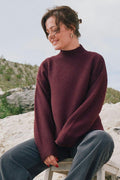 Paulina Stickad Blus | Vinröd