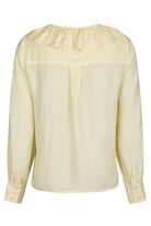 Katarina Crepe Ruffle Blouse | Light Yellow | Bluse fra Neo Noir