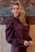 Ronesizeslyn Heavy Sateen Blus | Bourgogne 