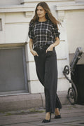 Sally Check Ss Blus 35881 | Svart