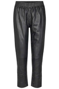 Shiloh Crop Läderbyxor | Svarta