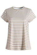 Alma U T-shirt | Sand Elfenbensränder