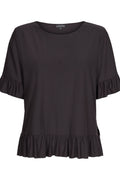 Alma Volang T-shirt | Svart