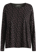 Alma Ls Topp | Svart Rosa Holografisk Prickig