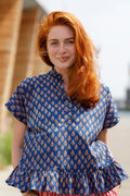 Flora Volangblus S/S | Blå Ikon