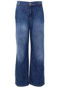 Nettie Box Jeans | Mörkblå Tvättad