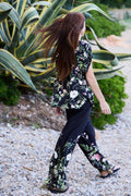 Zennia Pant | Svart Blomma