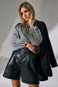 Phoebe Lädershorts med Plissering 31458 | Svart