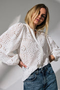 Giselle Anglaise V-Shirt | Vit