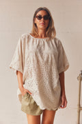 Marie Broderie Anglaise Topp | Beige
