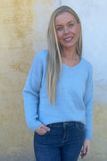 Allie Alpacka Stickad | Blå