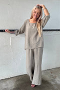 Topp i rent linne | Taupe
