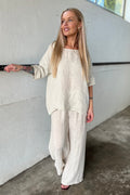 Topp i rent linne | Beige