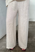 Byxor i rent linne | Beige