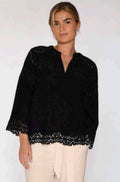 Naja Broderi Blus | Svart