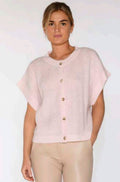 Anoa Stickad Cardigan | Blek lila