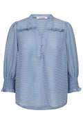 Charlie Frill Ss Shirt 35770 | Ljusblå