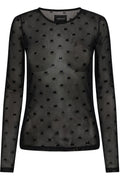 Mesh Ls T-shirt | Svart Flock Rosett